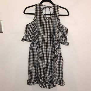 Gingham Off the Shoulder Dress